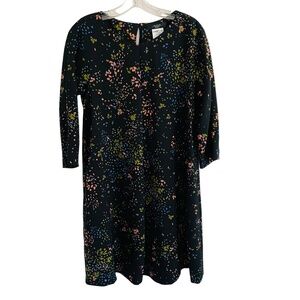 Max Mara Weekend Floral Swing Shift Dress Size 6 Black MaxMara